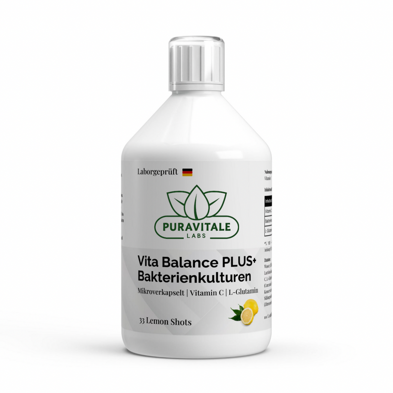 Vita Balance PLUS+ Bacterial cultures - 33 vegan Lemon Shots - 500ml